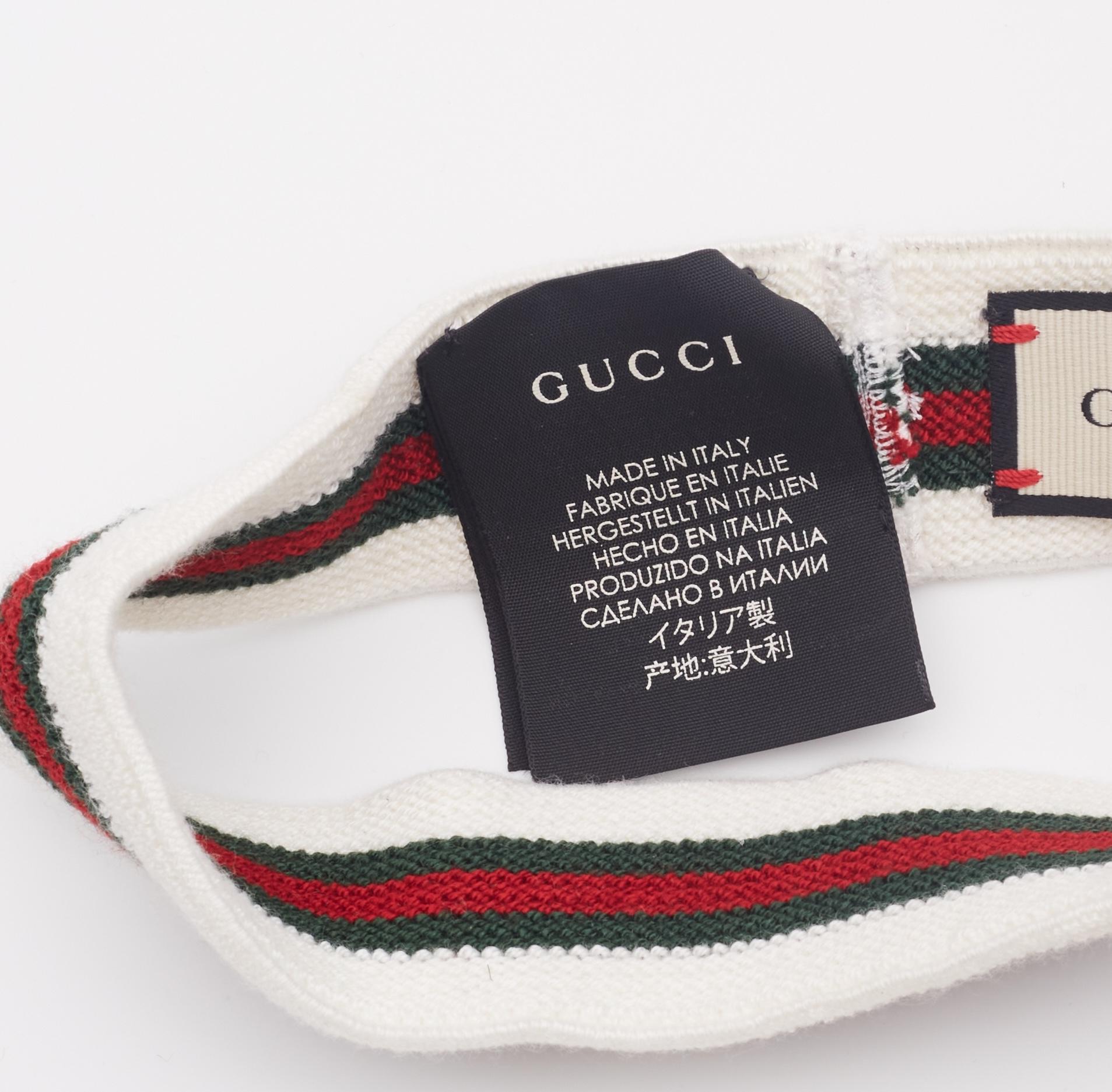 Women's or Men's Gucci Classic Web White Elastic Headband For Sale