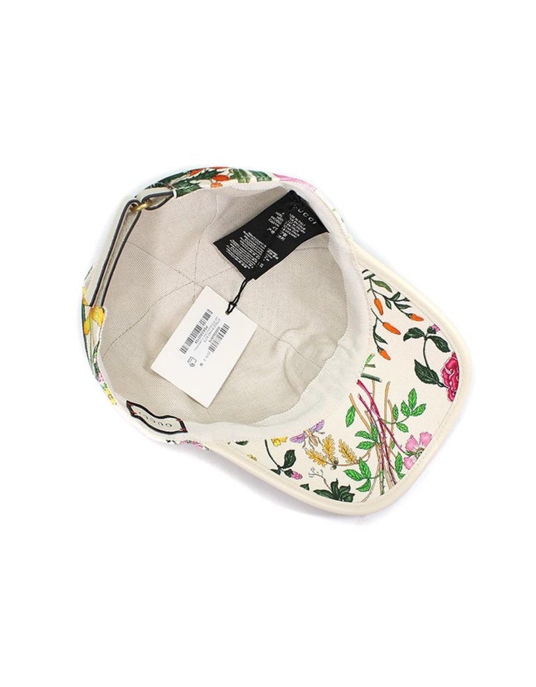 Gucci Claudia Flora Floral Hat For Sale at 1stDibs