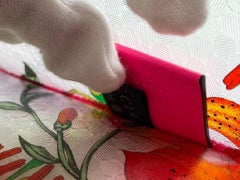 Gucci Clear Flower Vinyl Flora Tote Fluorescent Fuchsia Tote Bag 862153