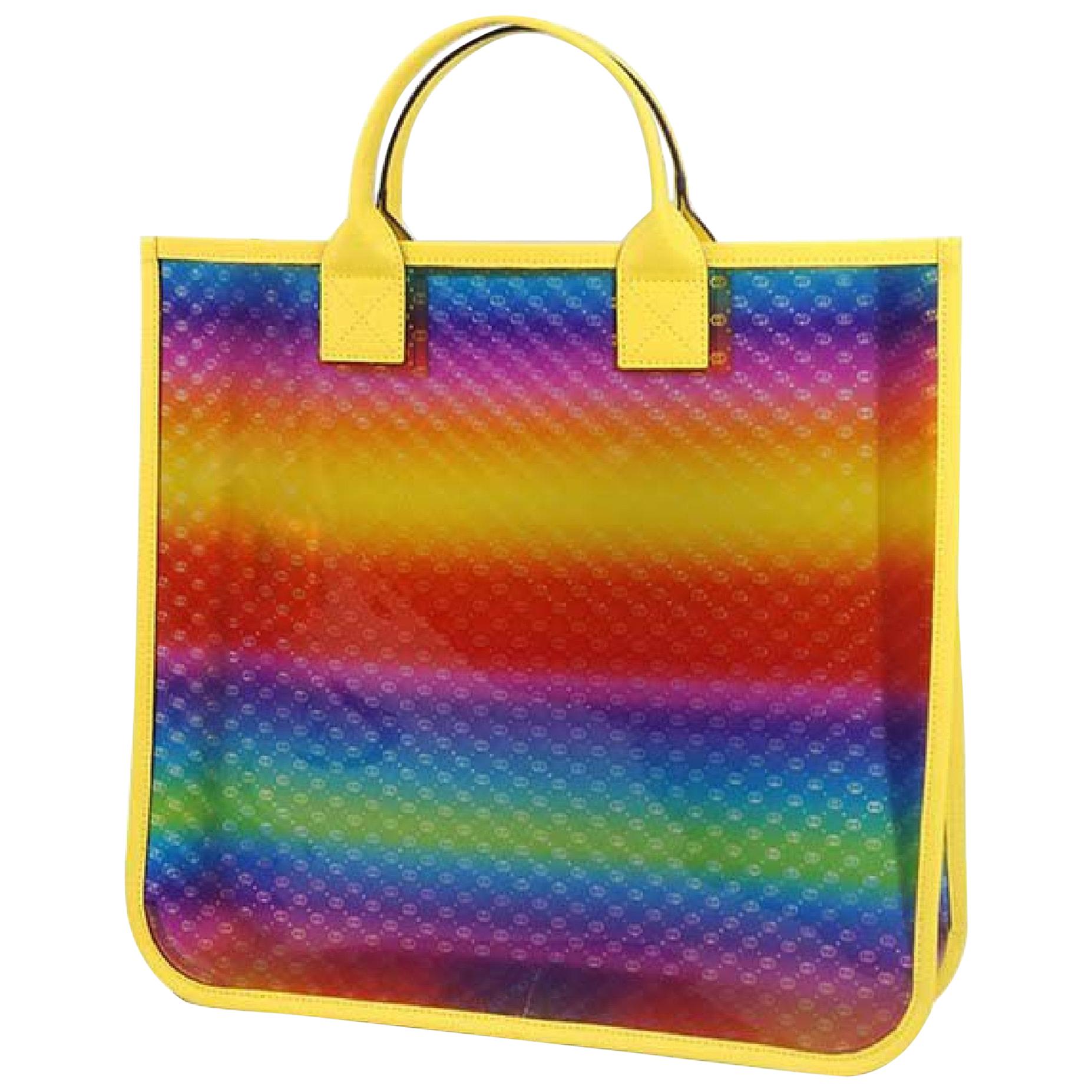 GUCCI clear tote GG Rainbow Womens tote bag 550763 yellow x Rainbow