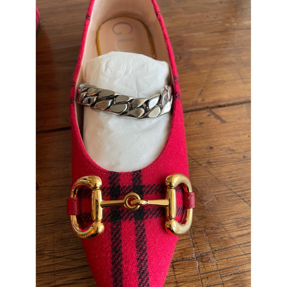 Women's Gucci Cloth Ballet Flats in Red