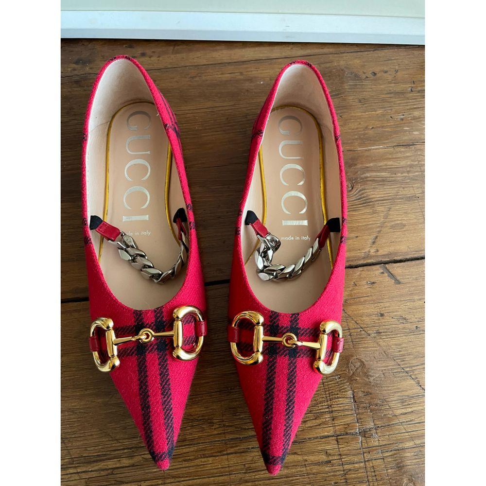 Gucci Cloth Ballet Flats in Red 1