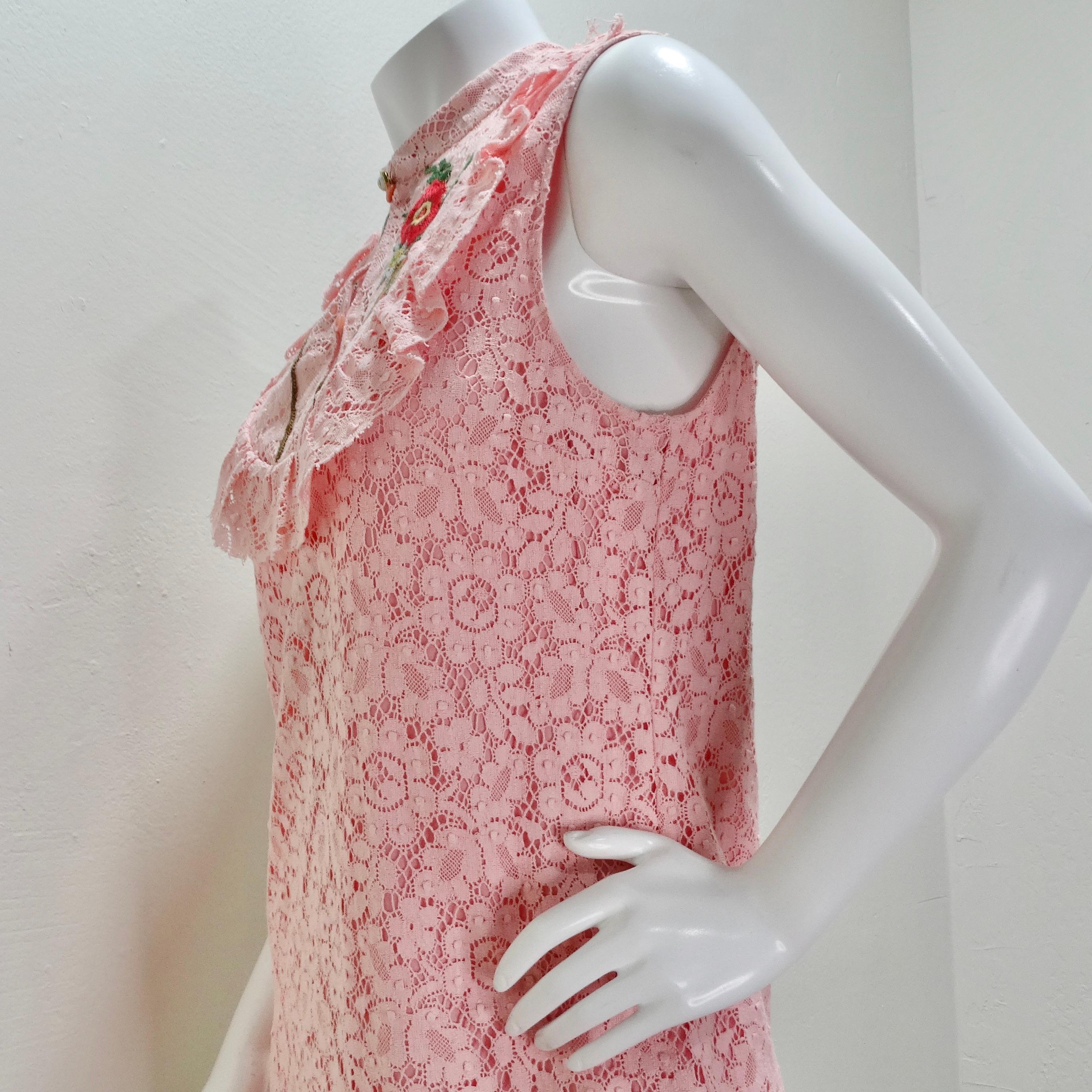 Gucci Cluny Lace Dress in Rose 4