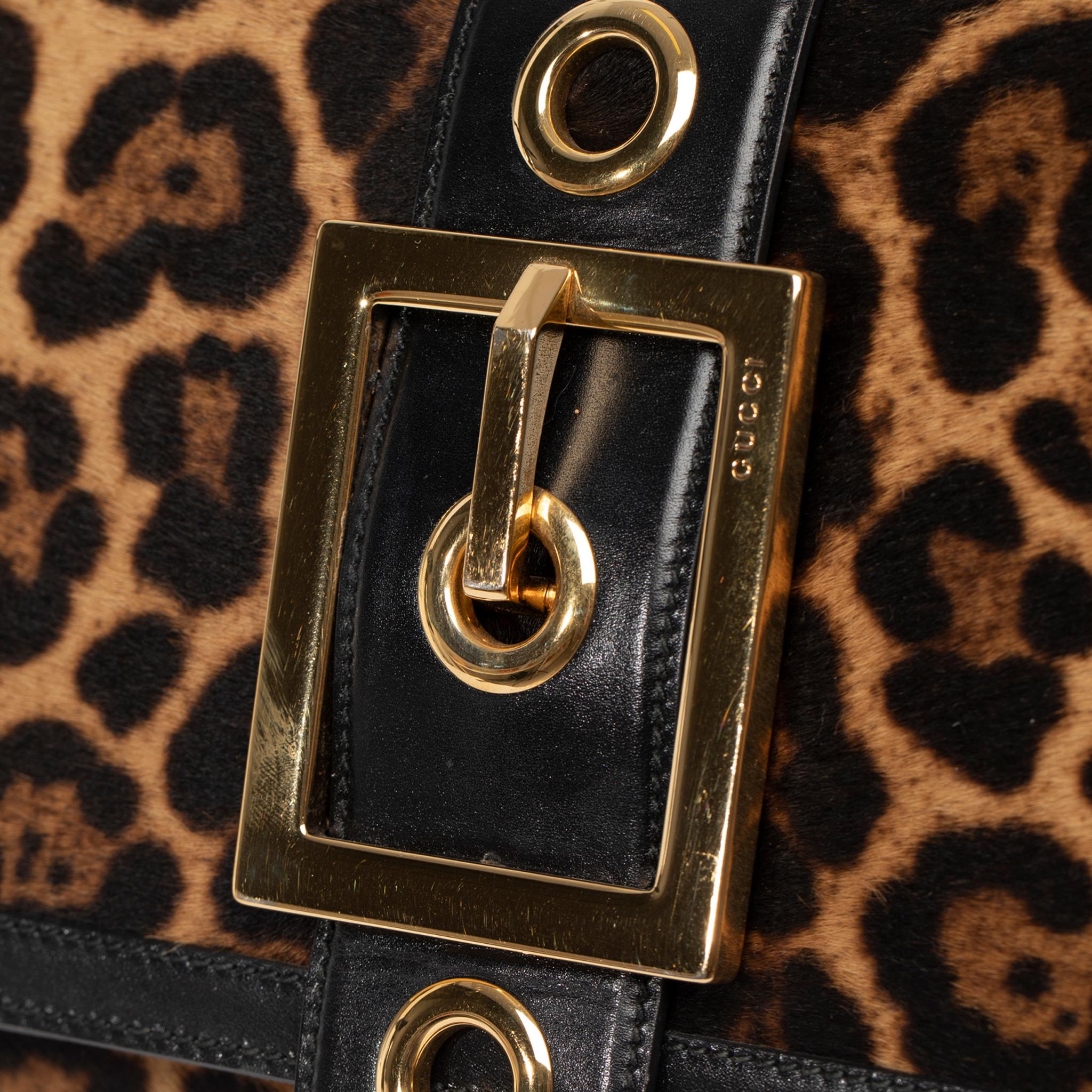 Gucci Clutch With Leopard Print Gold Tone Hardware For Sale 7