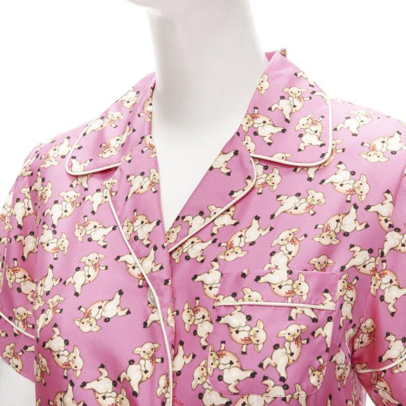 GUCCI CNY 2019 100% silk pink piggy print cropped pajama shirt IT36 XS rare
Reference: ANWU/A00467
Brand: Gucci
Designer: Alessandro Michele
Collection: 2019 Year Of Pig Limited Collection
Material: Silk
Color: Pink
Pattern: Pig
Closure: