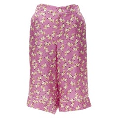 GUCCI CNY 2019 100% silk pink piggy print cropped pajama shorts IT36 XS rare