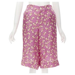 GUCCI CNY 2019 100% silk pink piggy print cropped pajama shorts IT36 XS rare
