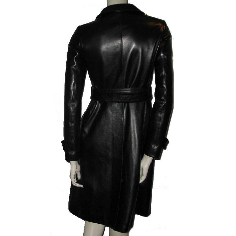 Women's Gucci Black Leather Coat 