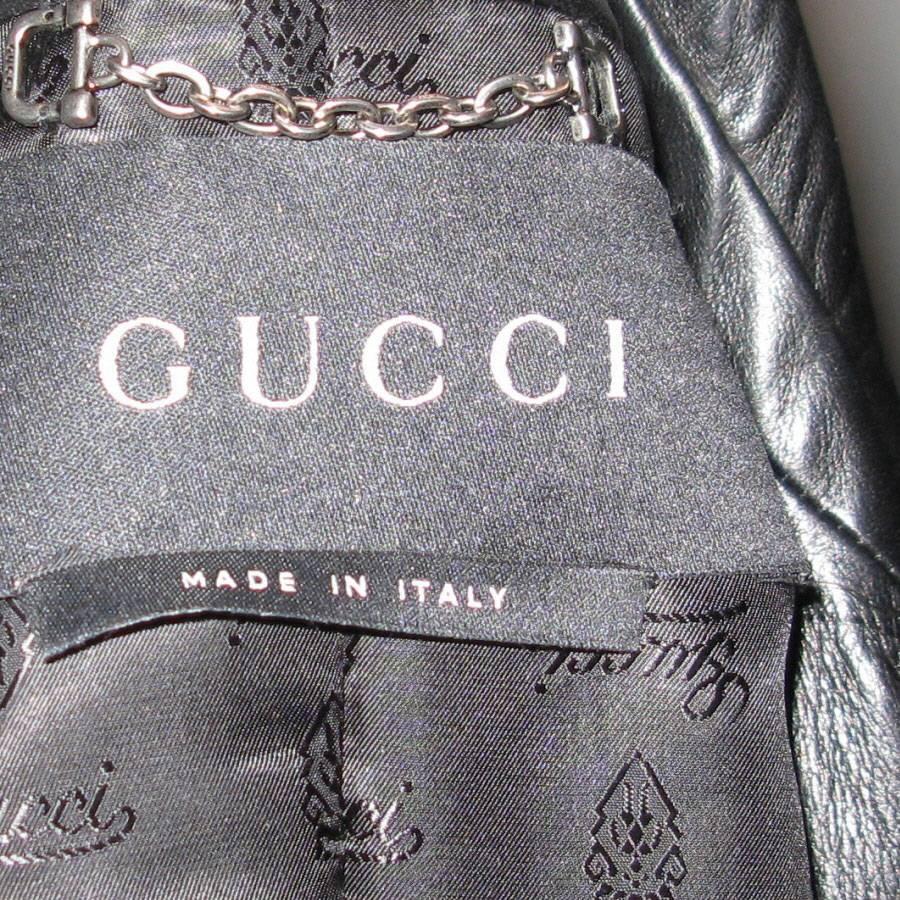 Gucci Black Leather Coat  1