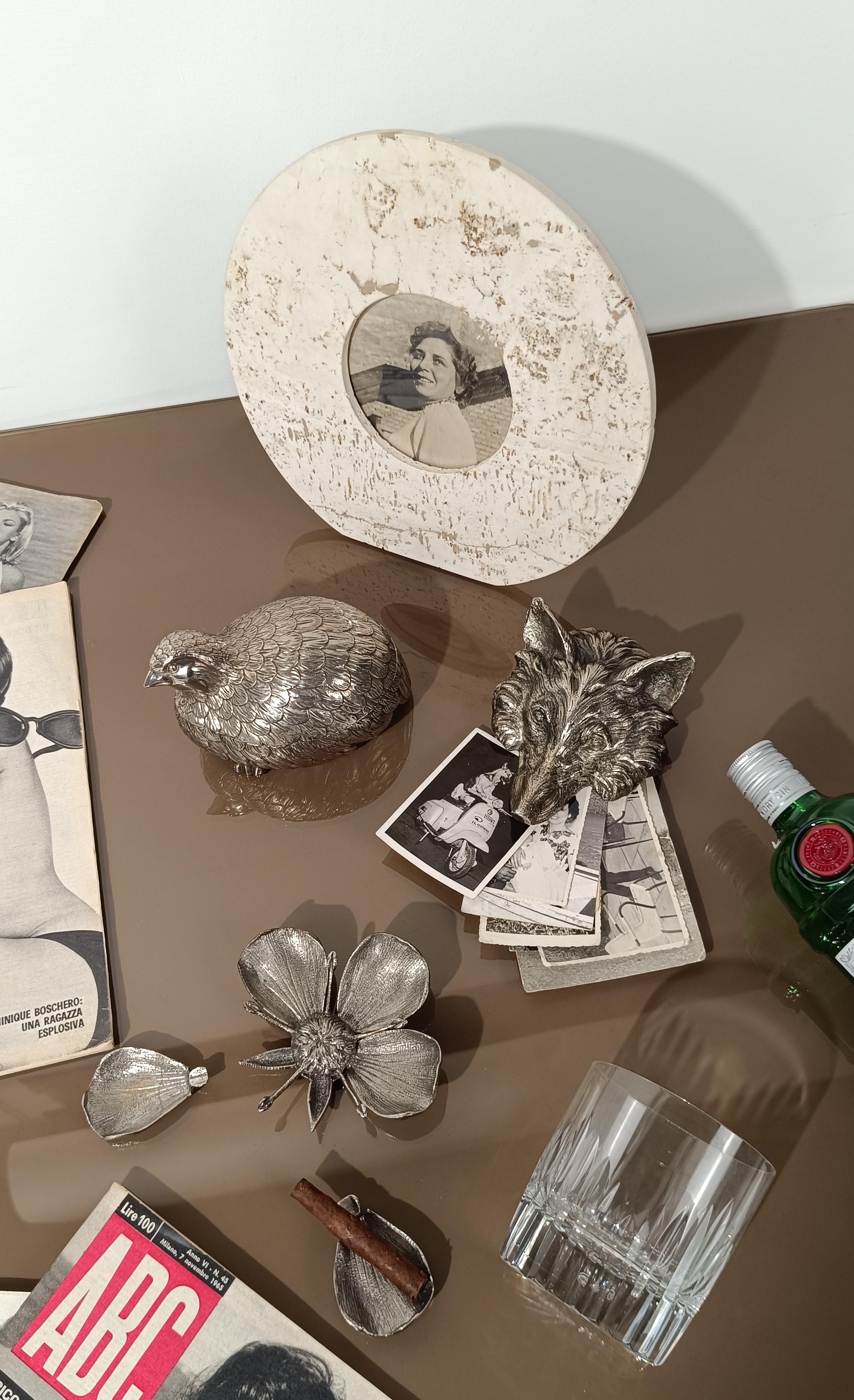 Cenicero de cóctel GUCCI, plateado Forma de flor con pétalos extraíbles 70 Moderno de mediados de siglo en venta