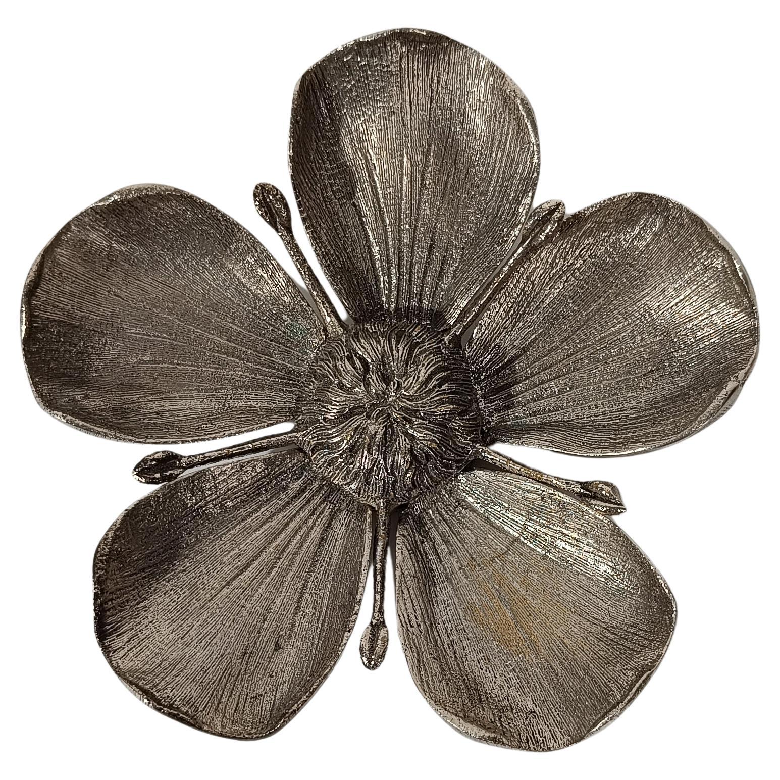 GUCCI Cocktail Ashtray, Silver Plated Flower Shape with Removable Petals 70s