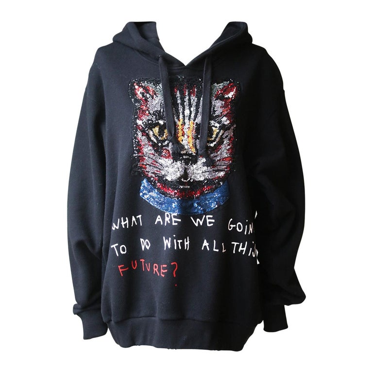 Gucci Coco Captain Sequin-Embellished Cotton Hooded Sweater at