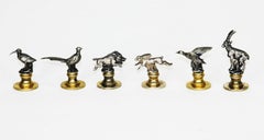 Collezione GUCCI anni '60 di 6 Figurine di animali in argento 925 e vermeil Portacarte