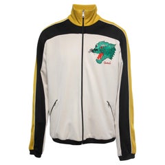 Gucci Color Block Cotton Knit Logo Embroidered Jacket XXL