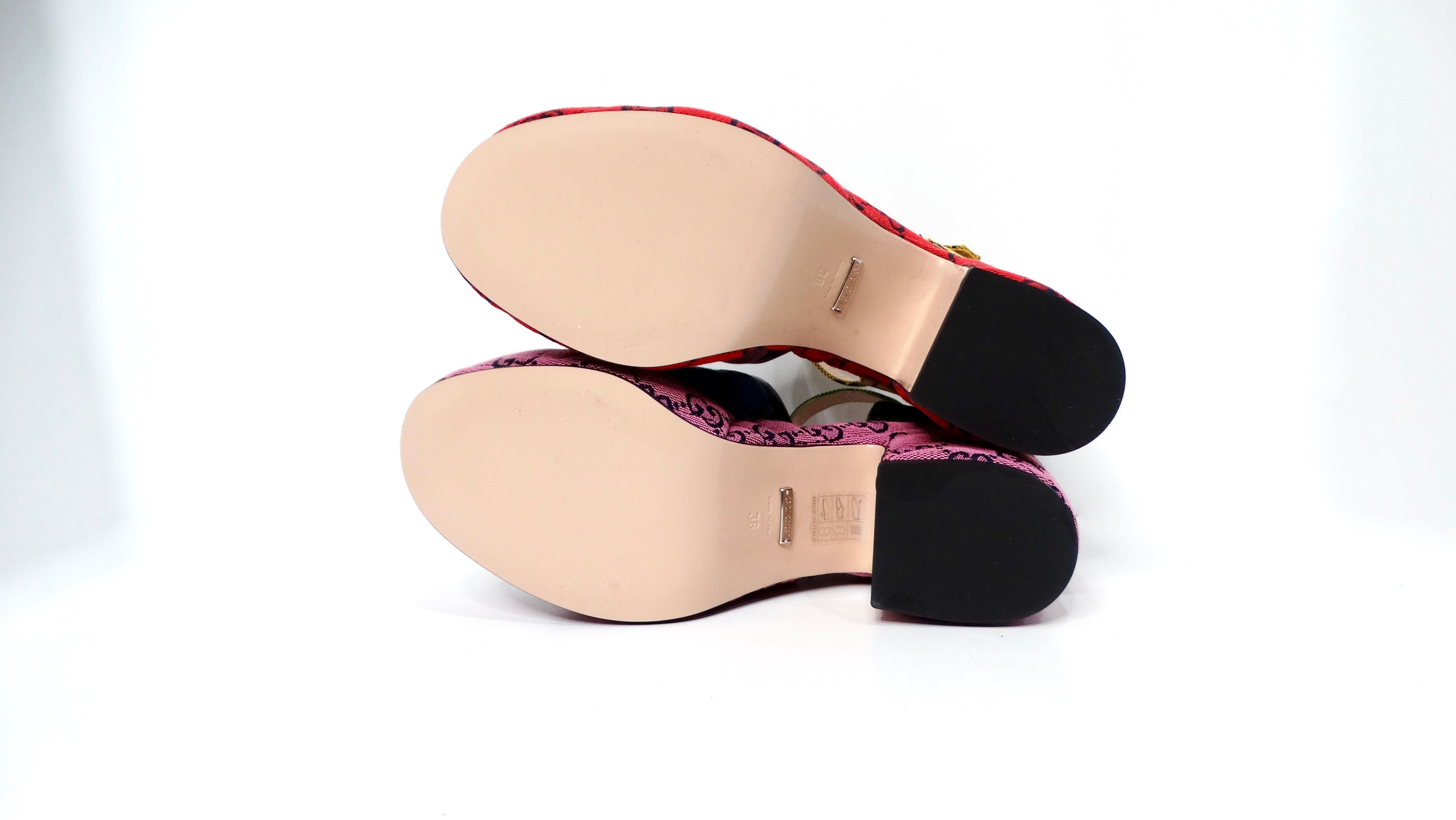 Gucci Color-Block Monogram Logo Platform Sandals 2