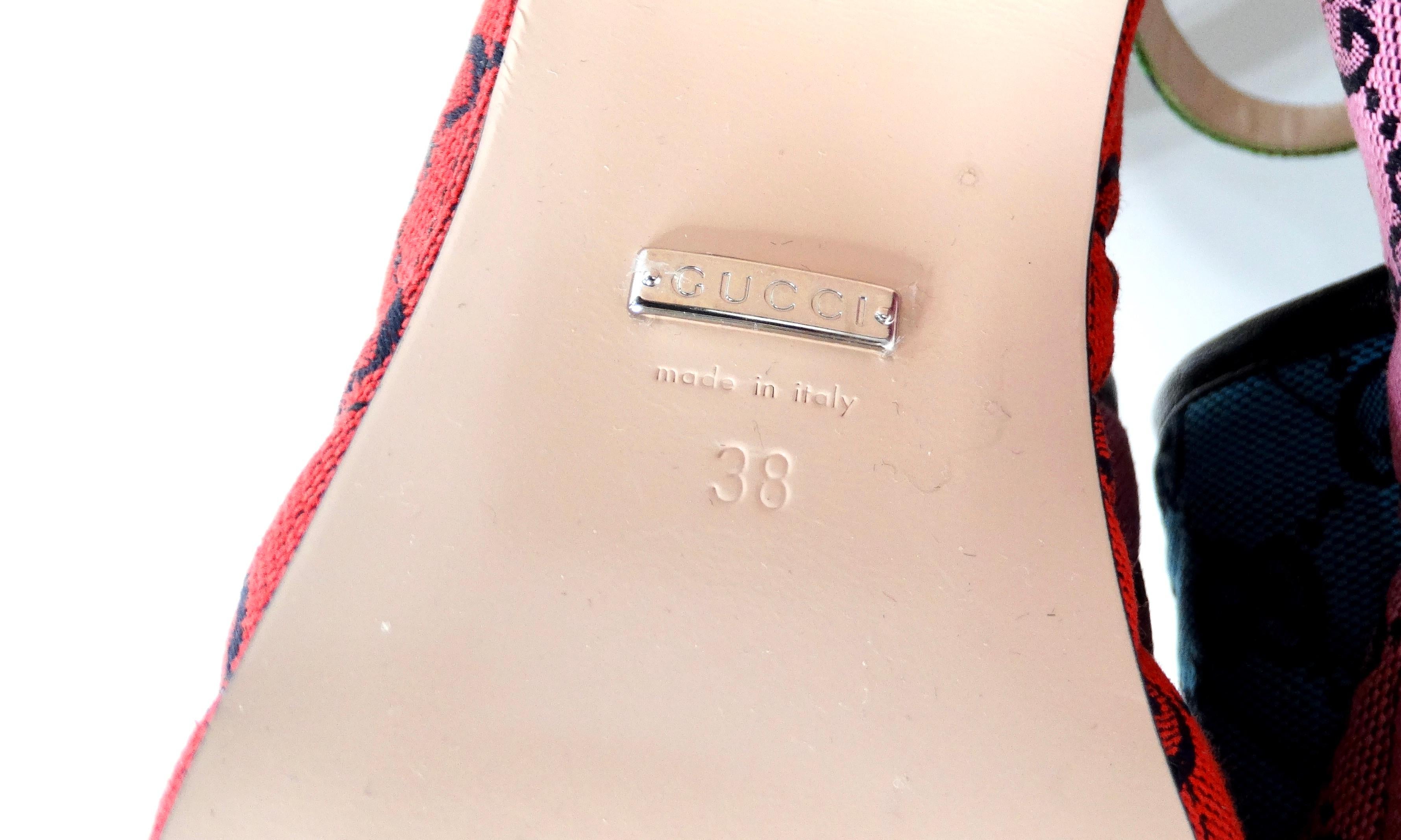Gucci Color-Block Monogram Logo Platform Sandals 3