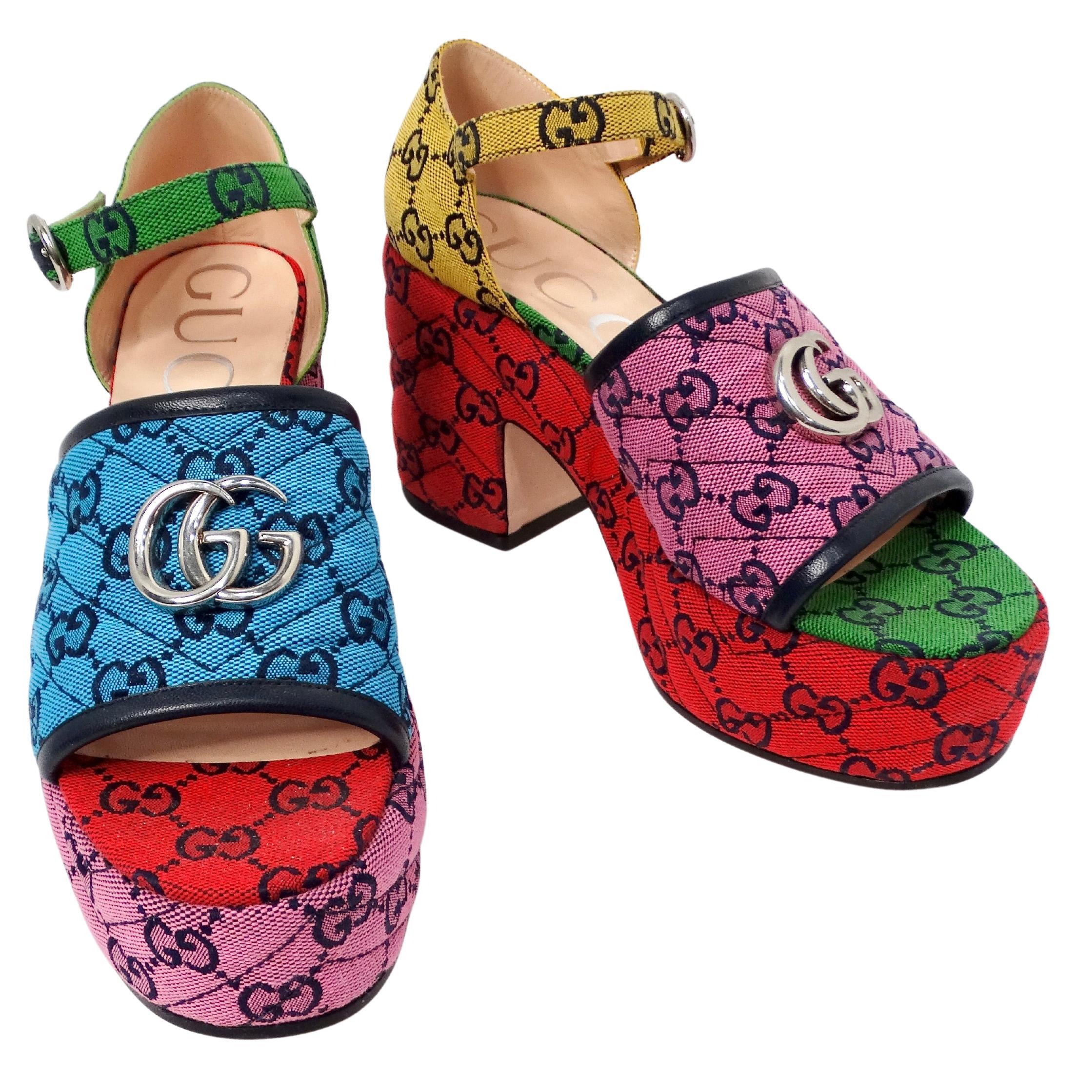 Gucci silver platform sandals sales