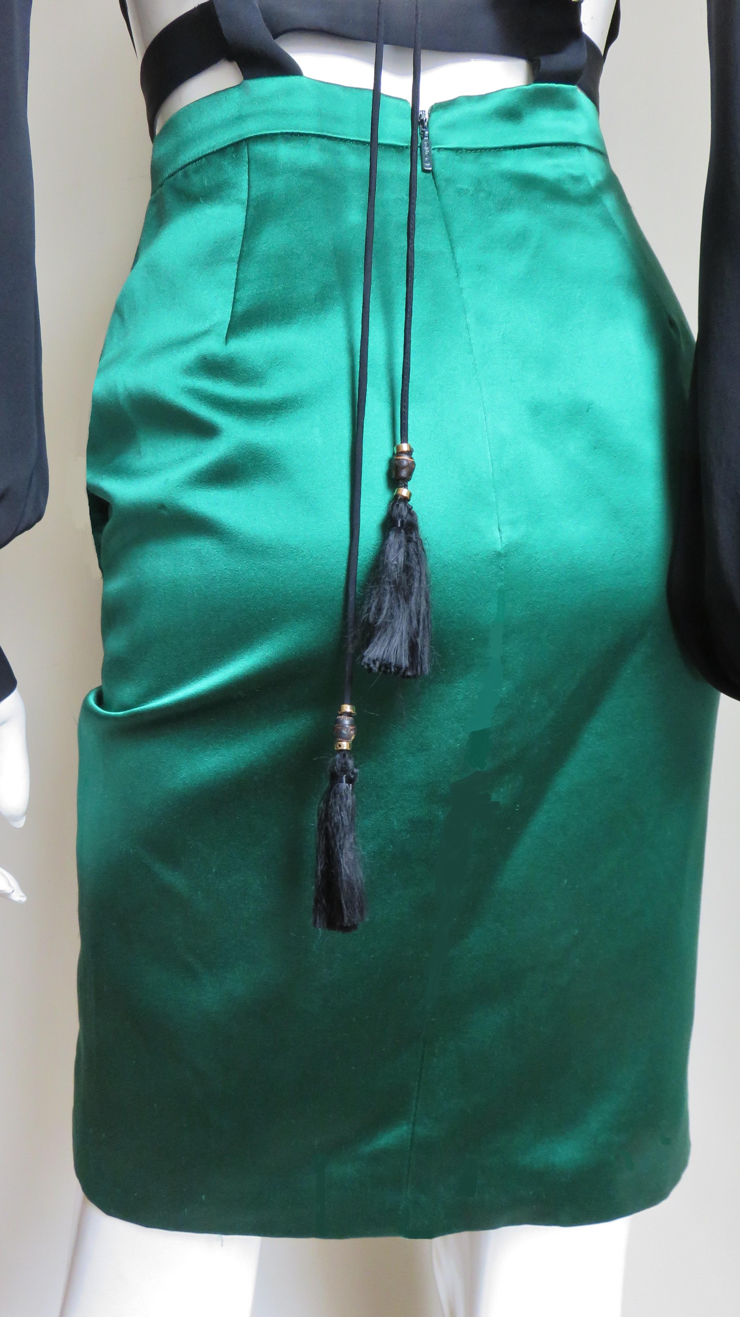 Gucci Color Block Plunge and Cut out Back Silk Dress 6