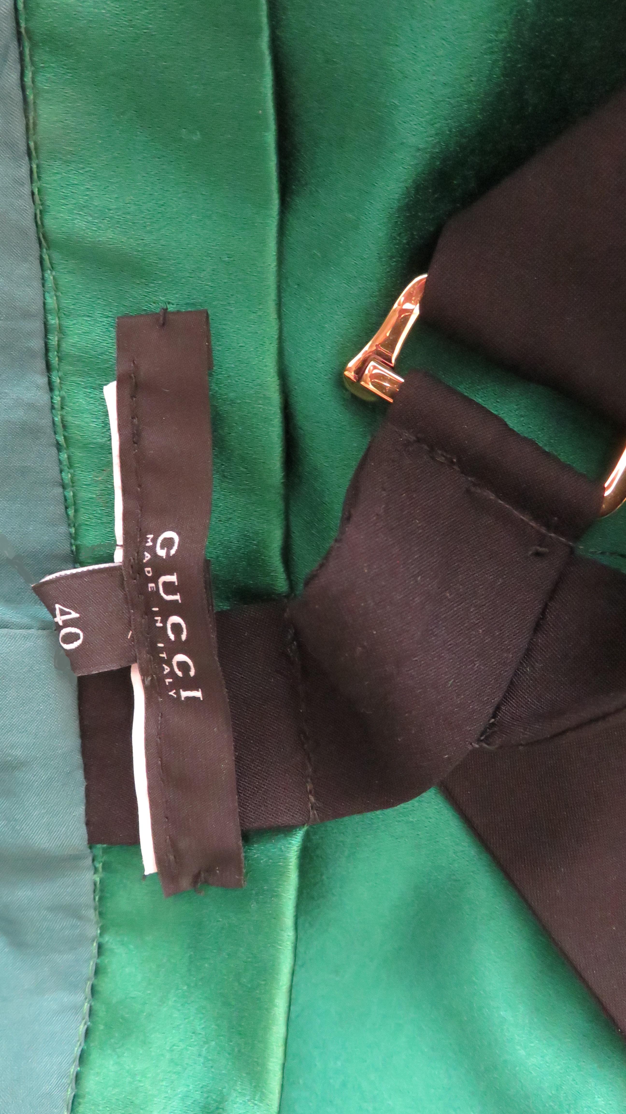 Gucci Color Block Plunge and Cut out Back Silk Dress 13
