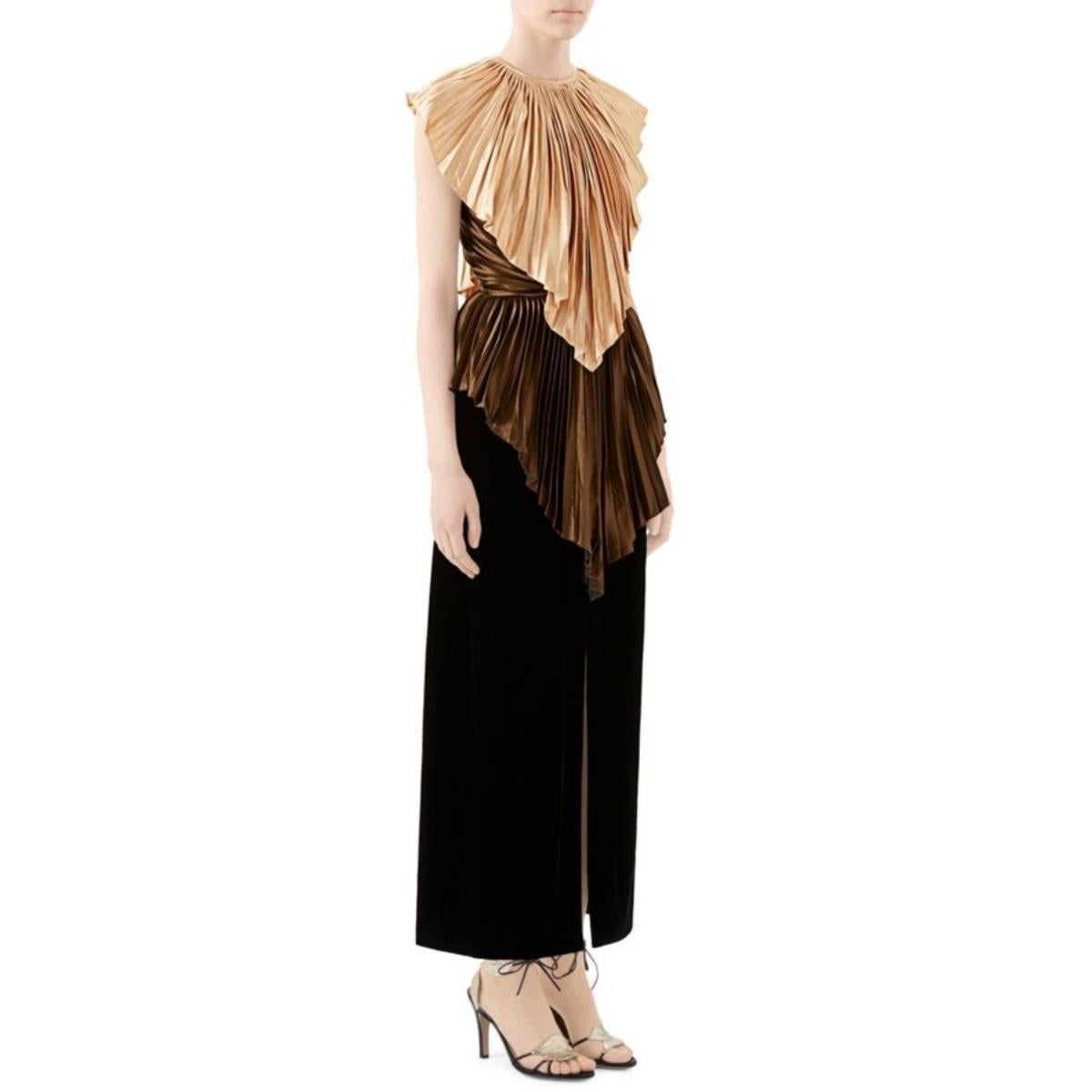 Gucci Colorblock Plisse Cape Dress IT38 - US 2 For Sale 1