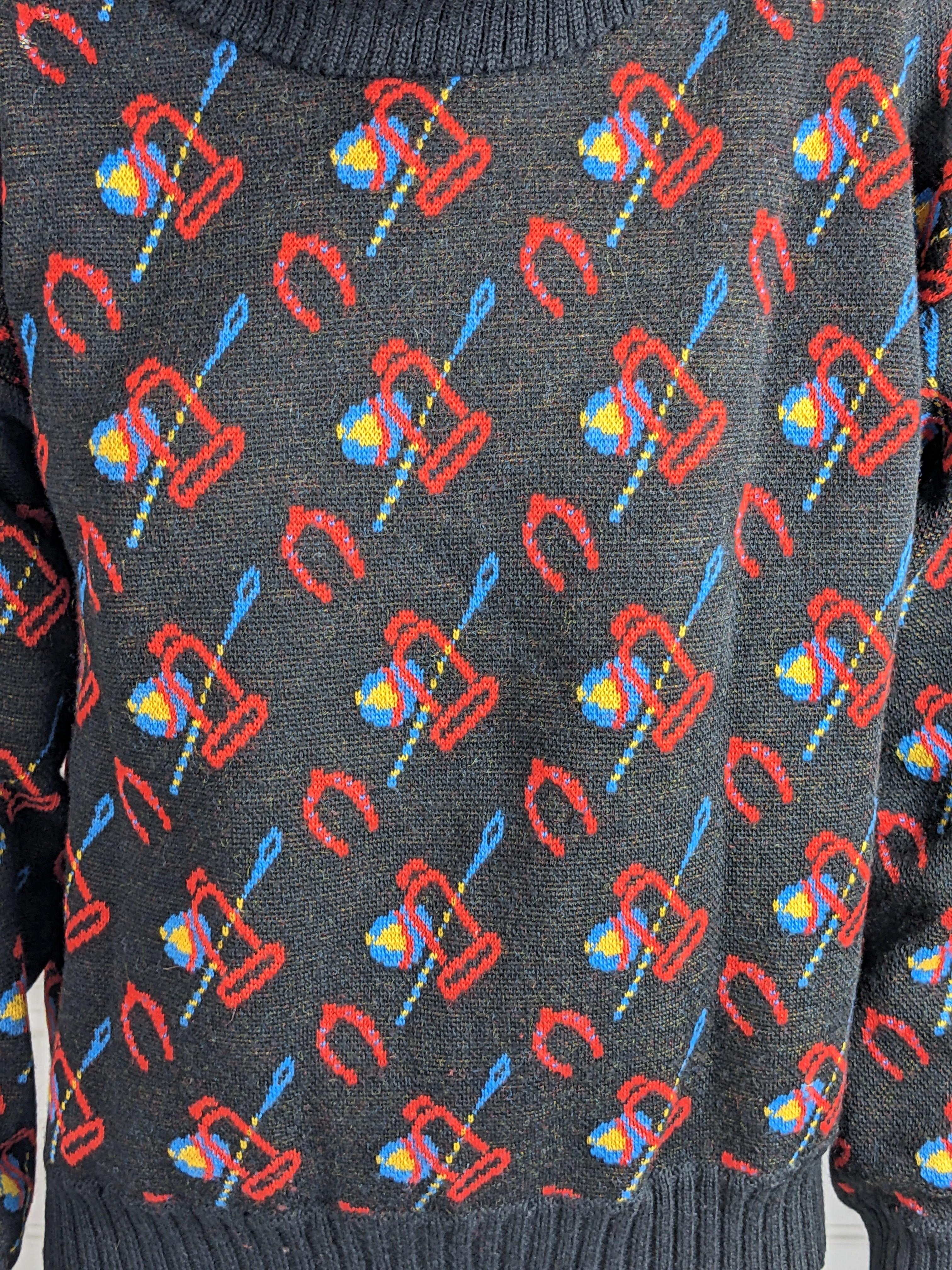 Gucci Colorful Riding Motif Sweater In Good Condition For Sale In New York, NY