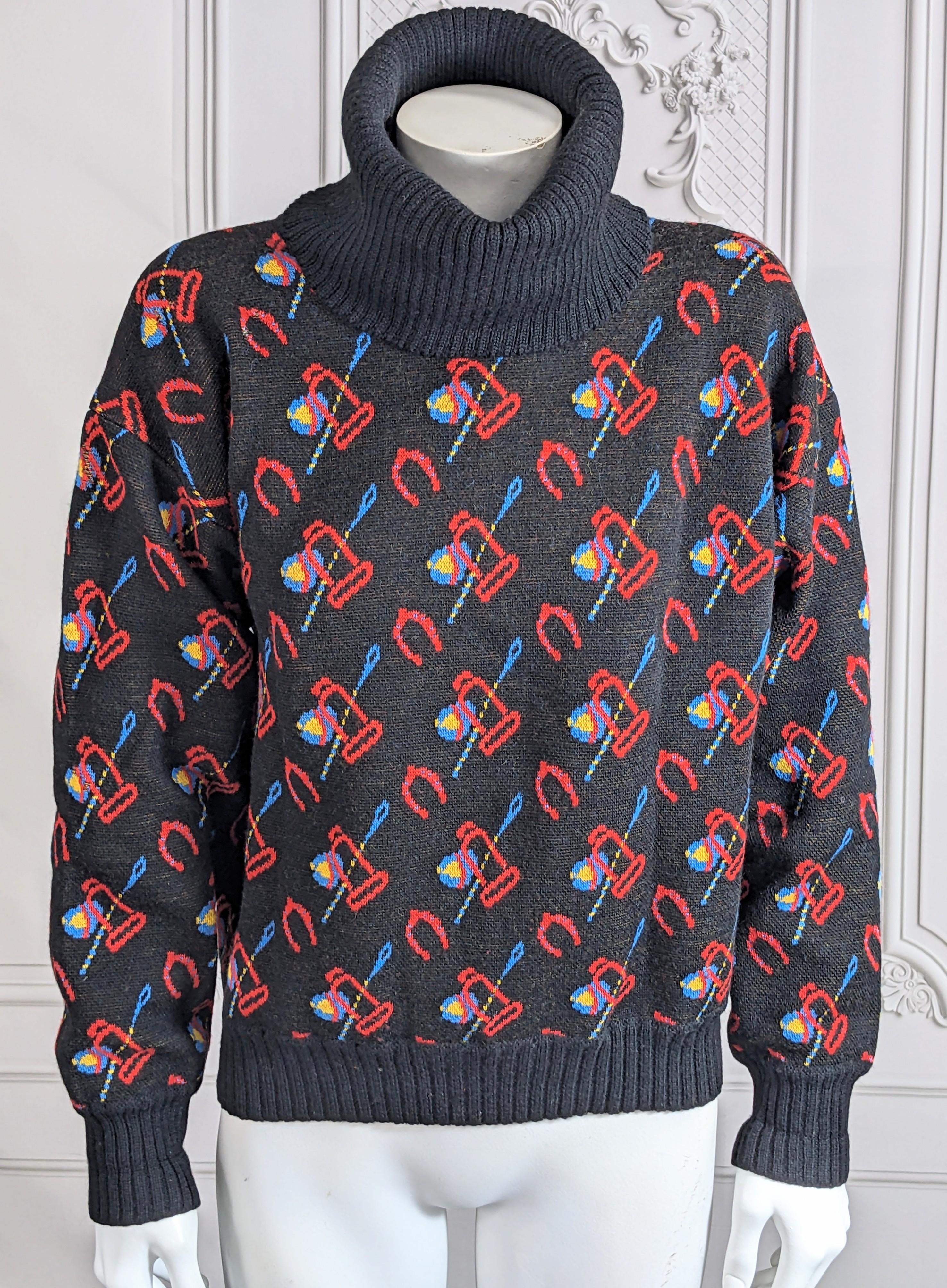 Women's or Men's Gucci Colorful Riding Motif Sweater For Sale
