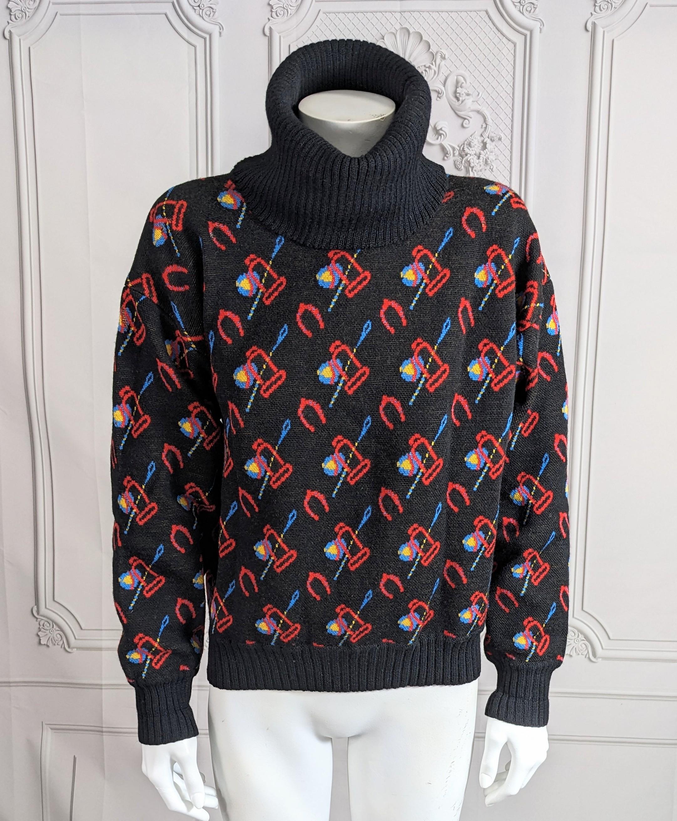 Gucci Colorful Riding Motif Sweater For Sale 1