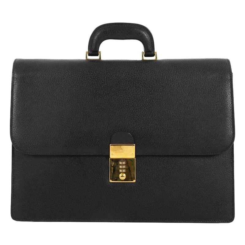 Gucci Combination Lock Briefcase Leather Large