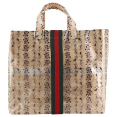 Gucci Comme de Garcons Web Shopping Tote Printed PVC and Paper Medium