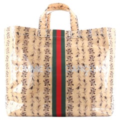 Gucci Comme de Garcons Web Shopping Tote Printed PVC and Paper Medium