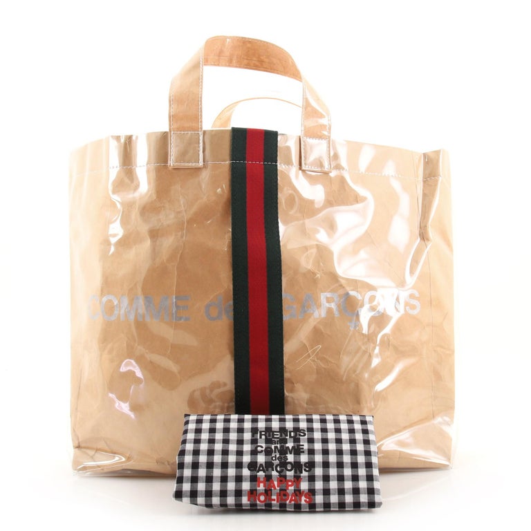 Gucci Comme de Garcons Web Shopping Tote PVC and Paper Large at 1stDibs | cdg  gucci, gucci x comme des garcons tote bag, cdg gucci tote