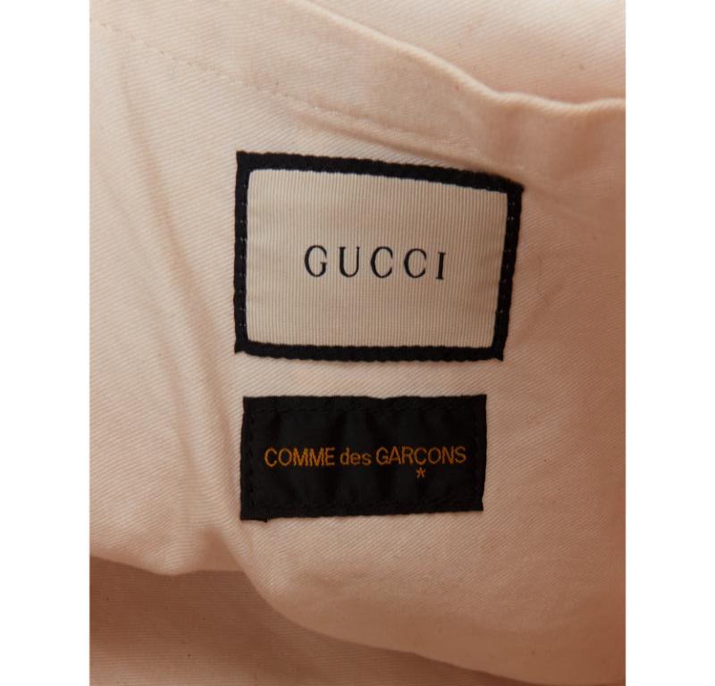 GUCCI COMME DES GARCONS 2021 green red beige vinyl pvc sherry paper tote bag en vente 5