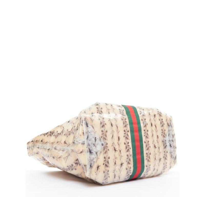 GUCCI COMME DES GARCONS 2021 green red beige vinyl pvc sherry paper tote bag en vente 1