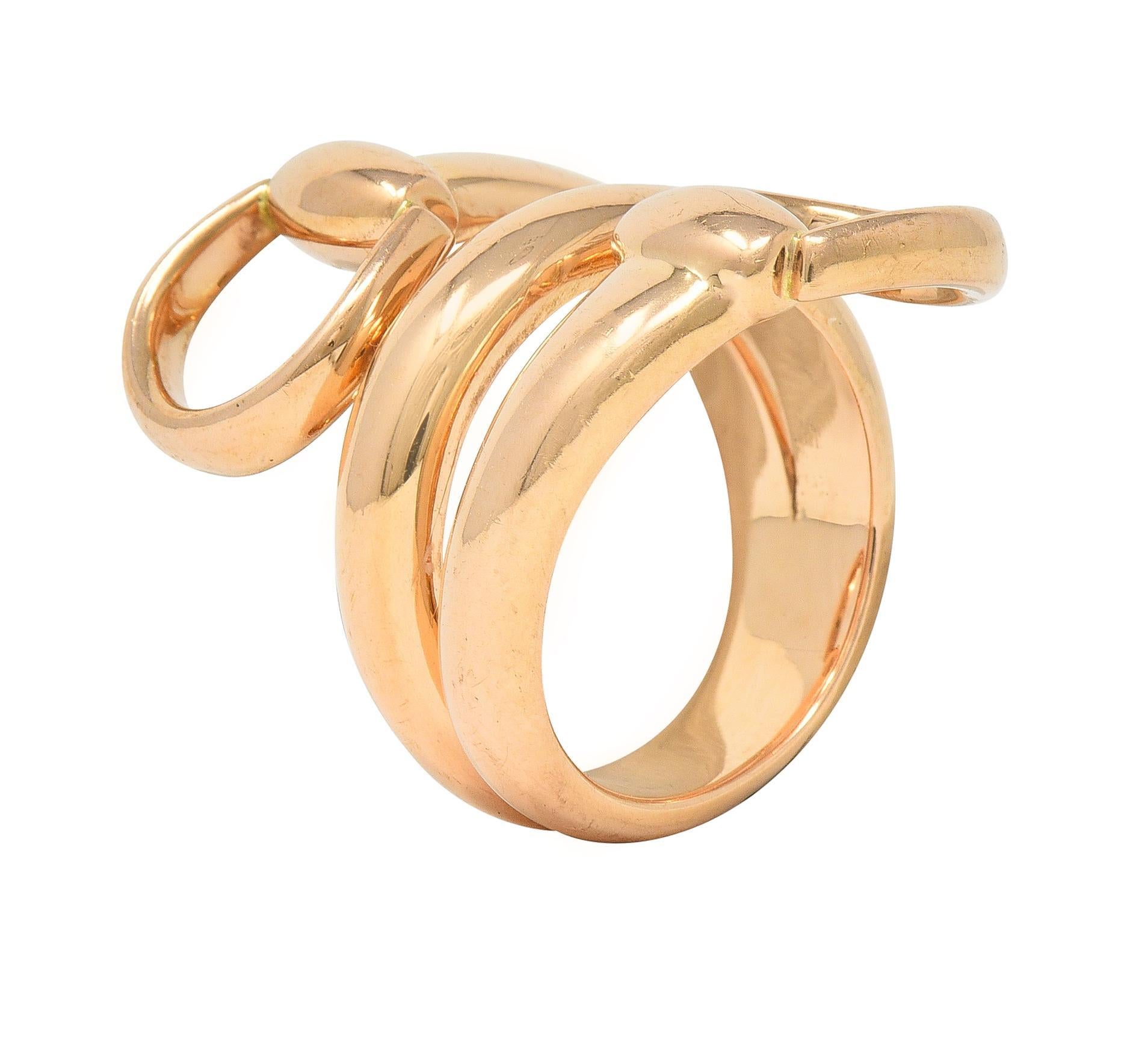 Gucci Contemporary Horsebit Wrap Ring en or rose 18 carats en vente 6