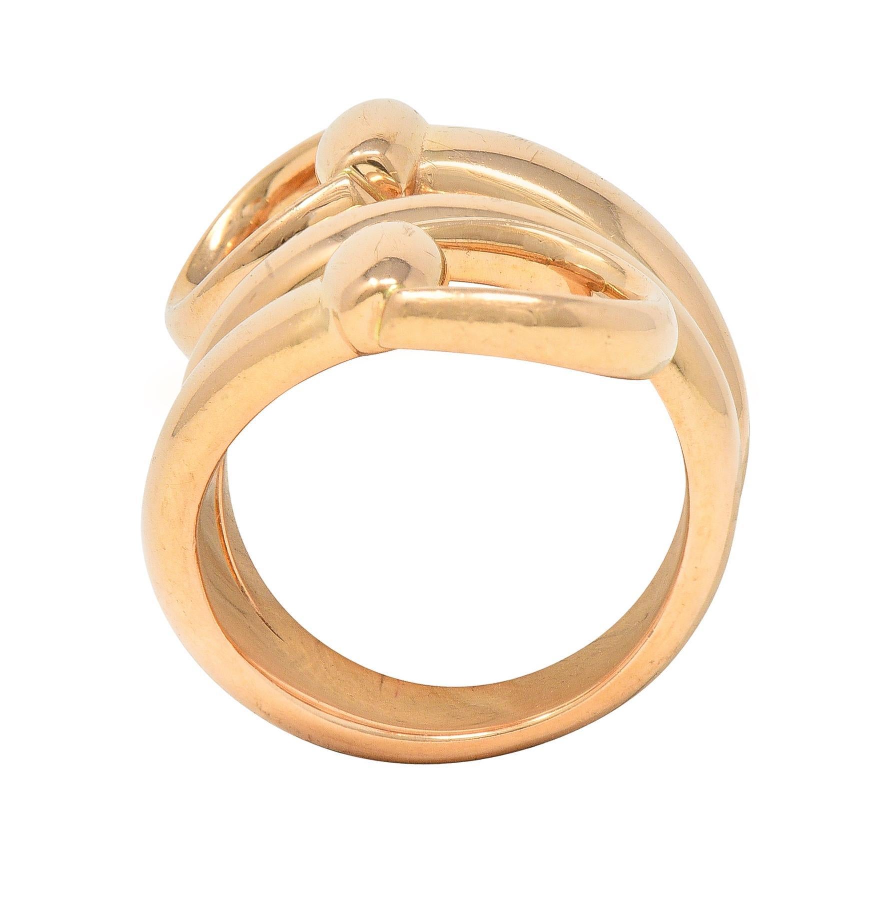Gucci Contemporary Horsebit Wrap Ring en or rose 18 carats en vente 7