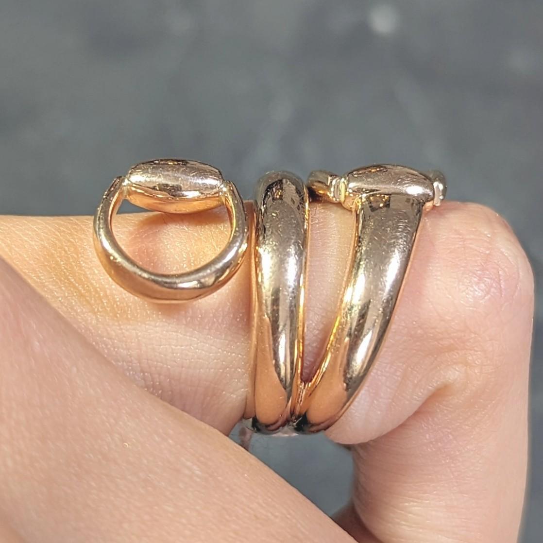 Gucci Contemporary Horsebit Wrap Ring en or rose 18 carats en vente 10