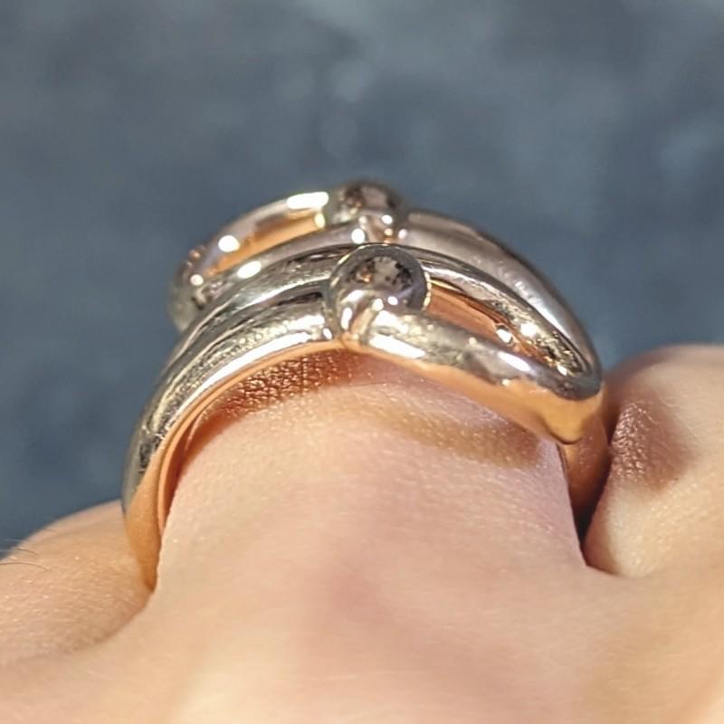 Gucci Contemporary Horsebit Wrap Ring en or rose 18 carats en vente 11