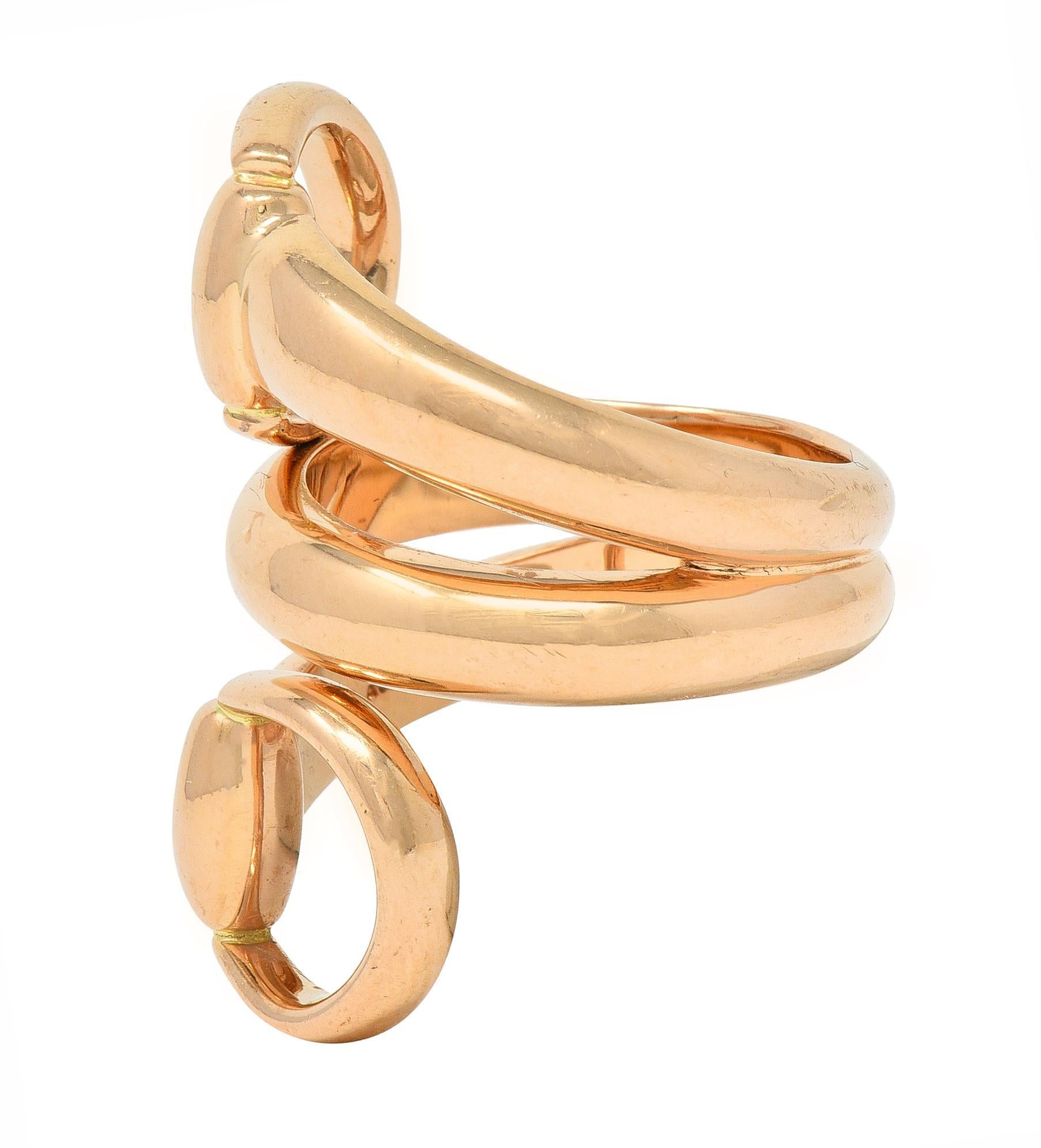 Gucci Contemporary Horsebit Wrap Ring en or rose 18 carats en vente 2