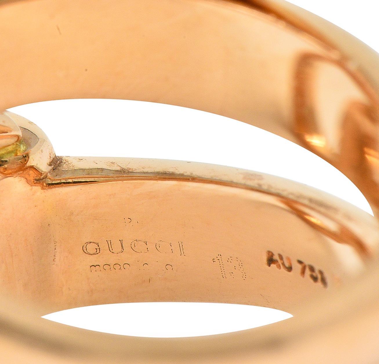 Gucci Contemporary 18 Karat Rose Gold Horsebit Wrap Ring For Sale 3