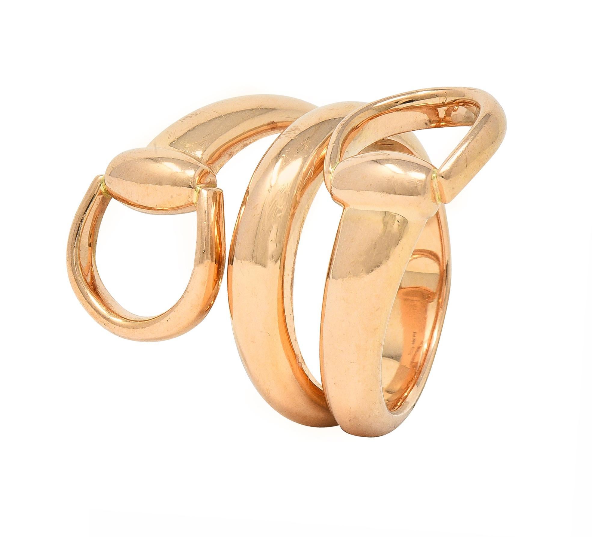 Gucci Contemporary Horsebit Wrap Ring en or rose 18 carats en vente 5