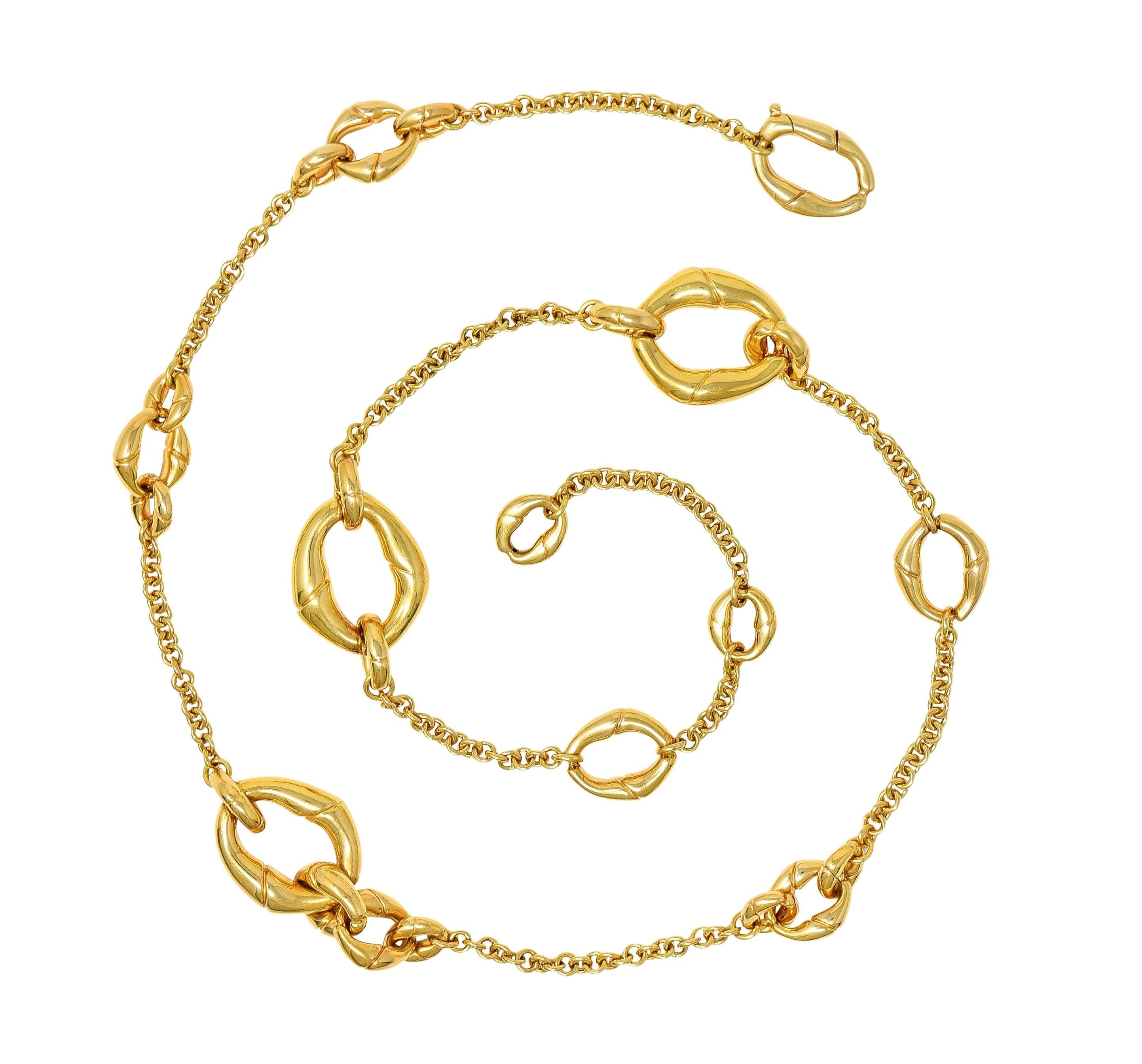 Collar Gucci Contemporáneo con Estación de Eslabones de Bambú en Oro Amarillo de 18 Kilates en Excelente estado para la venta en Philadelphia, PA
