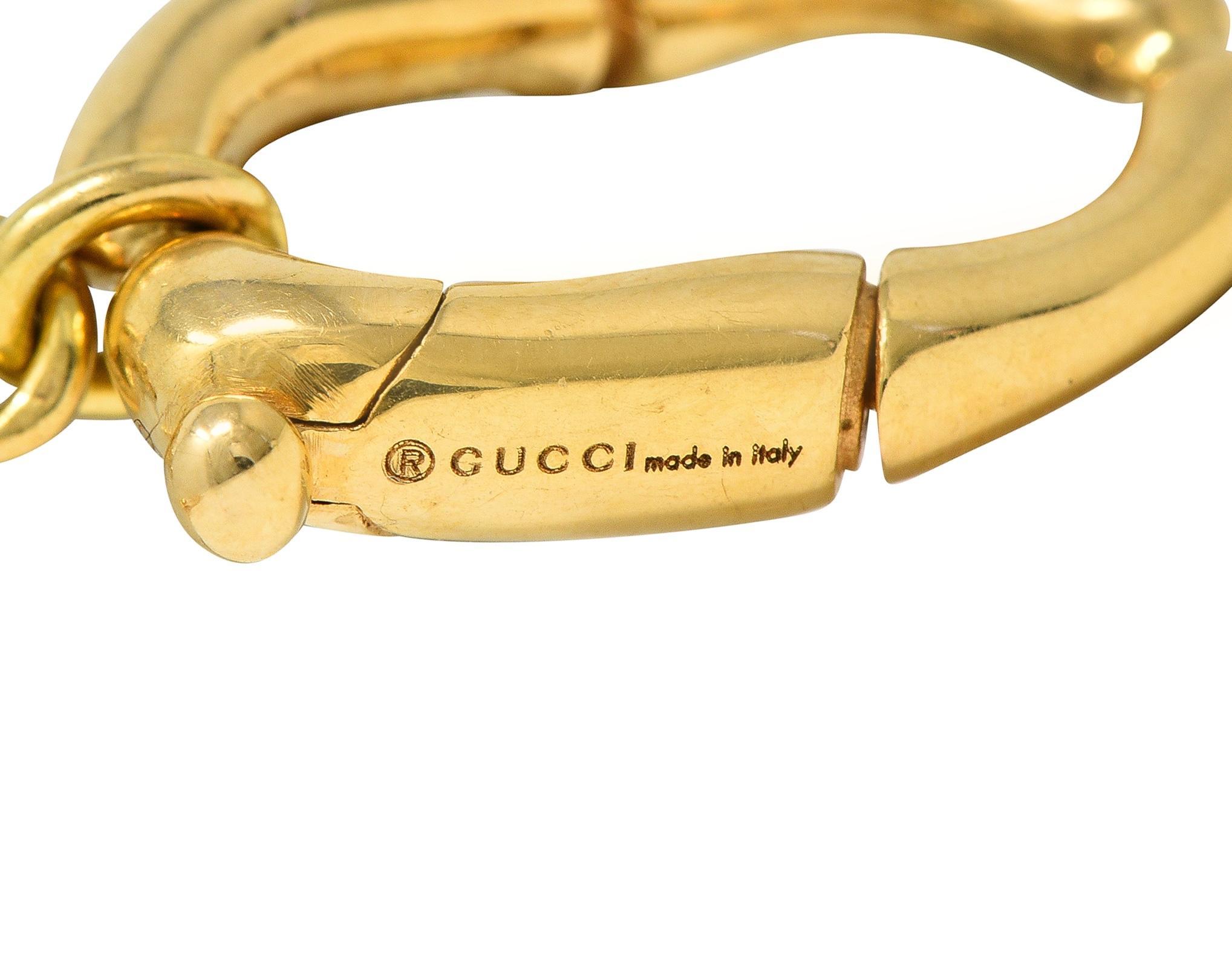 Gucci Contemporary 18 Karat Yellow Gold Bamboo Link Station Necklace For Sale 2