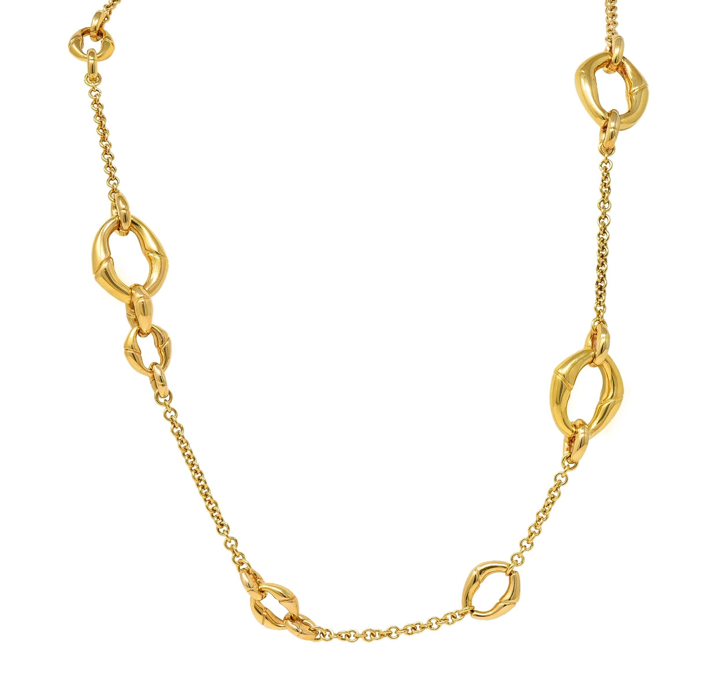 Collar Gucci Contemporáneo con Estación de Eslabones de Bambú en Oro Amarillo de 18 Kilates en venta 4
