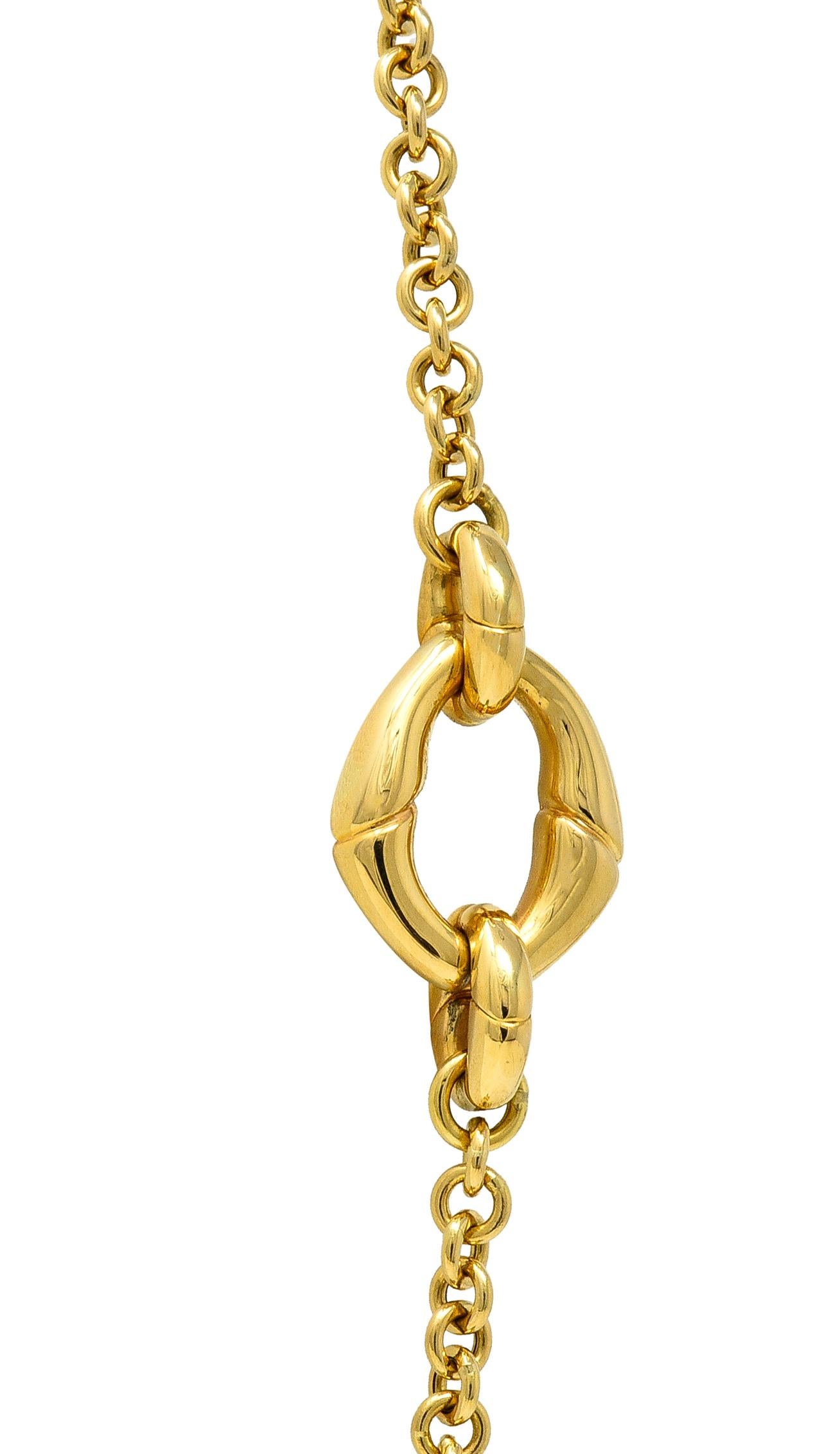 Gucci Contemporary 18 Karat Yellow Gold Bamboo Link Station Necklace 1
