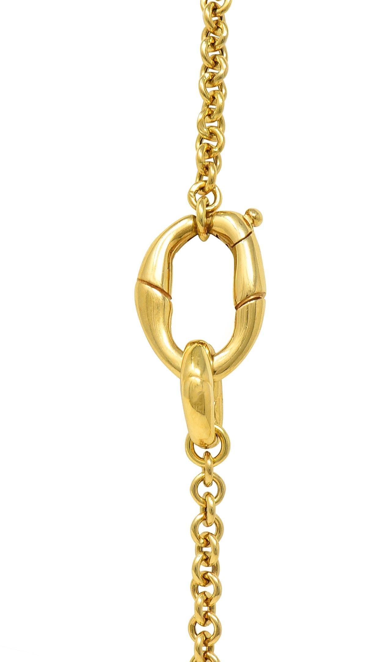 Collar Gucci Contemporáneo con Estación de Eslabones de Bambú en Oro Amarillo de 18 Kilates en venta 5