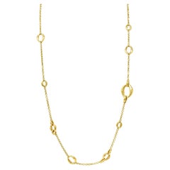 Gucci Contemporary 18 Karat Yellow Gold Bamboo Link Station Necklace