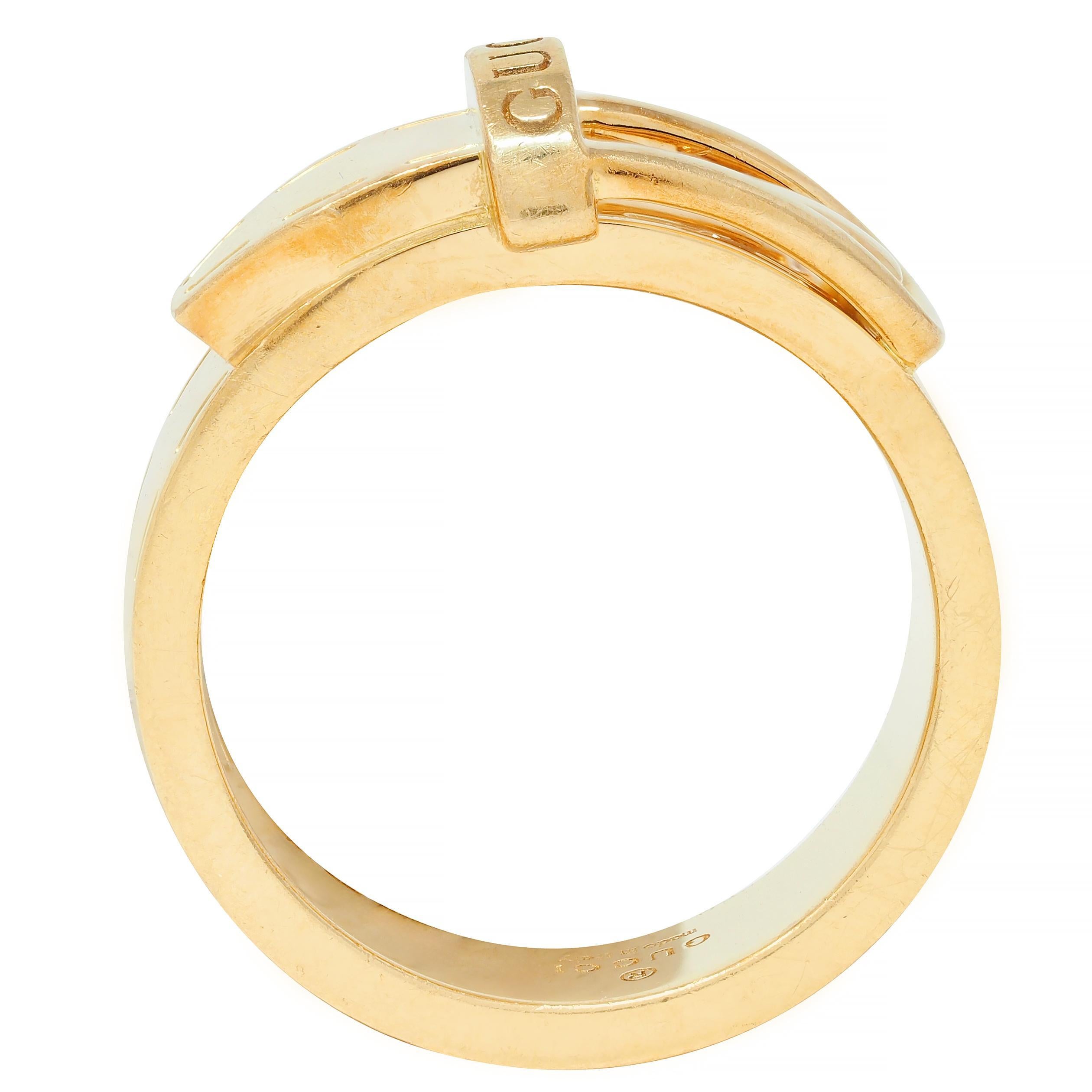 Gucci Contemporary 18 Karat Yellow Gold Belt Buckle Band Ring For Sale 3