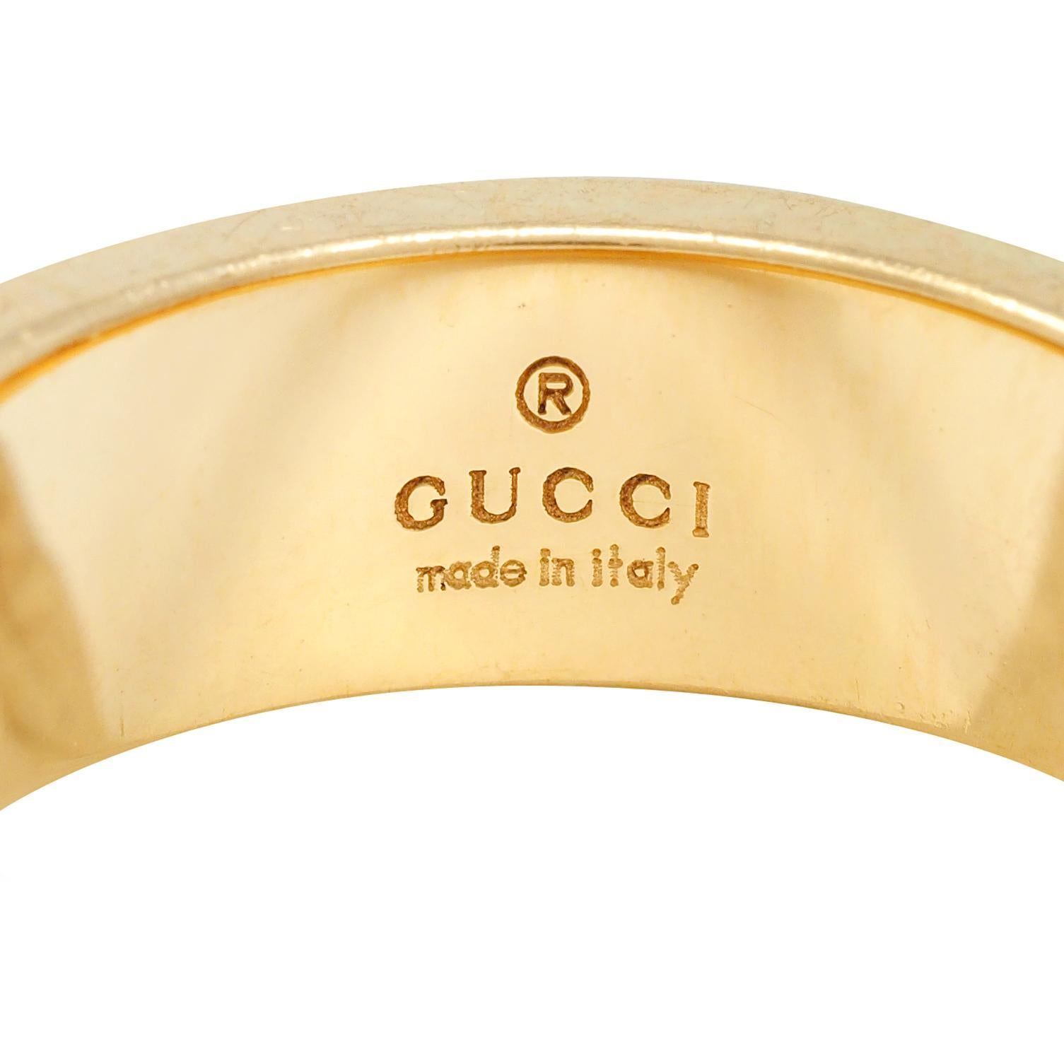 Gucci Contemporary 18 Karat Yellow Gold Belt Buckle Band Ring For Sale 5
