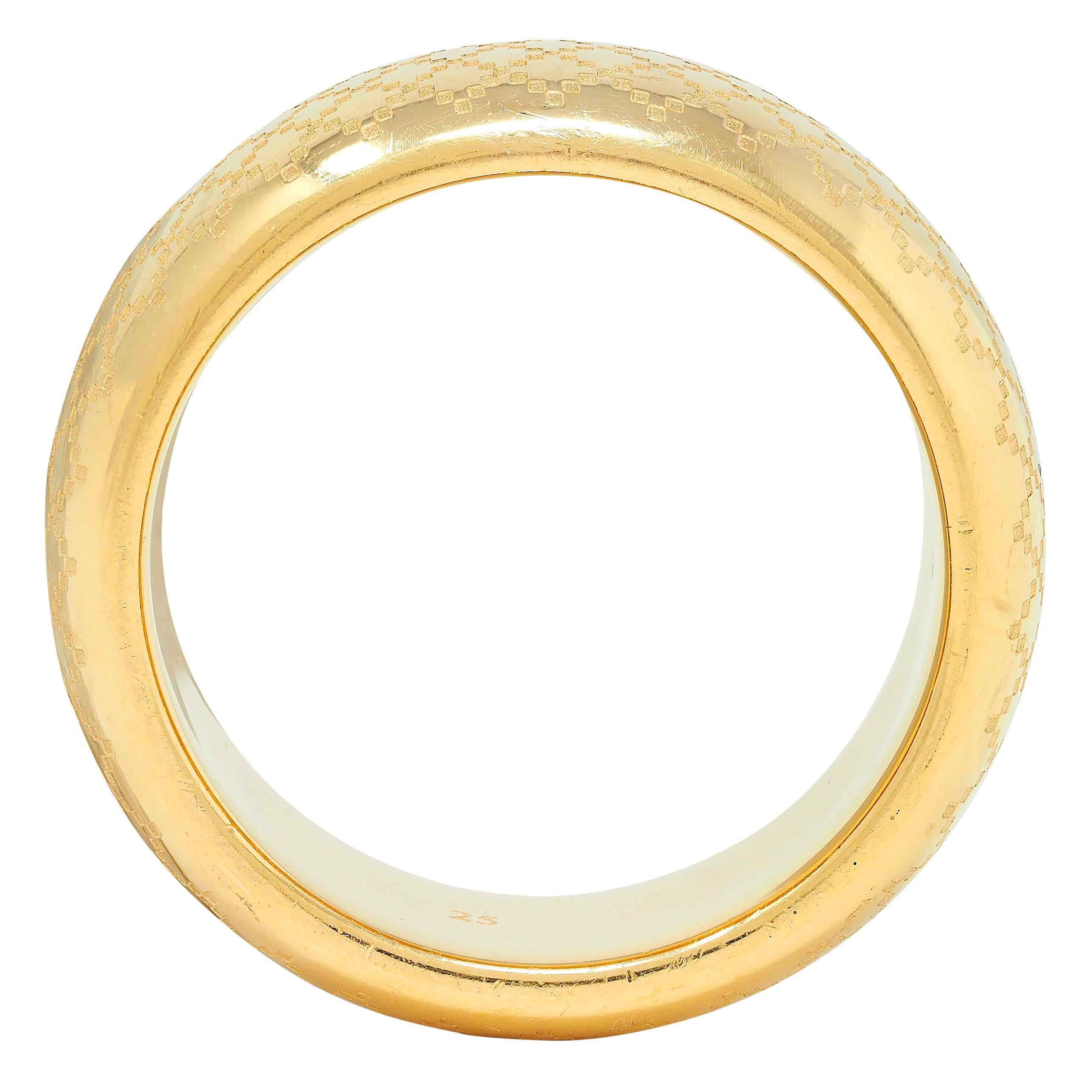 Contemporain Bague à large bandeau en or jaune 18 carats Diamantissima de Gucci Contemporary en vente