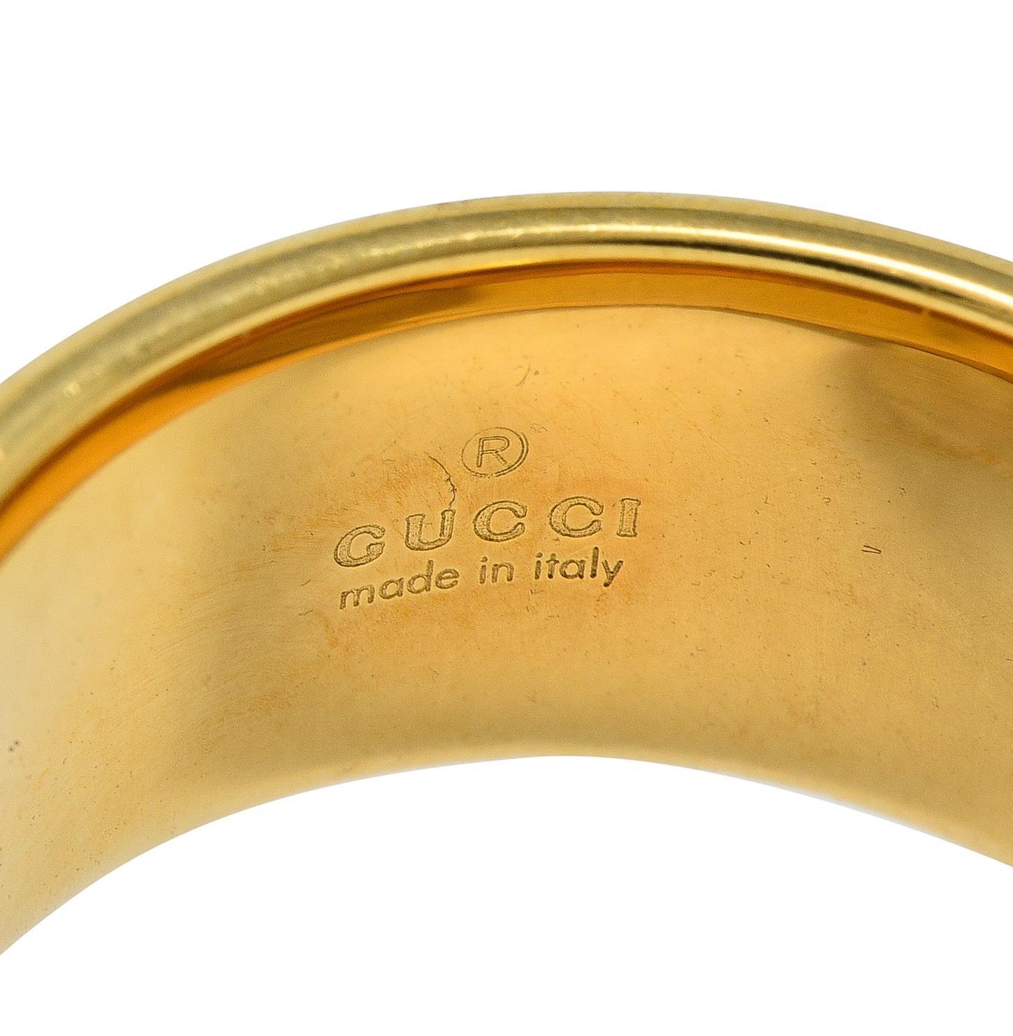 Women's or Men's Gucci Contemporary 18 Karat Yellow Gold Diamantissima Wide Band Ring For Sale